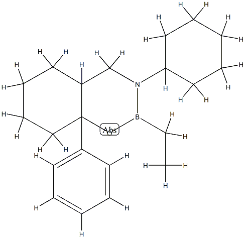 3-Cyclohexyl-2-ethyloctahydro-8a-phenyl-2H-1,3,2-benzoxazaborine structure