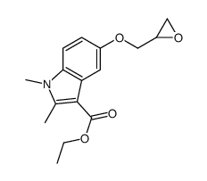 1,2-Dimethyl-5-oxiranylmethoxy-1H-indole-3-carboxylic acid ethyl ester结构式