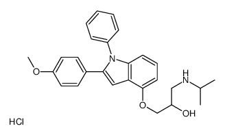 1-[2-(4-methoxyphenyl)-1-phenylindol-4-yl]oxy-3-(propan-2-ylamino)propan-2-ol,hydrochloride结构式