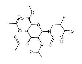5-Fluorouracil N-β-D-Glucuronide Methyl Ester, 2,3,4-Triacetate结构式