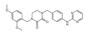 1-[(2,4-dimethoxyphenyl)methyl]-4-[[4-(pyrimidin-2-ylamino)phenyl]methyl]piperazine-2,3-dione结构式