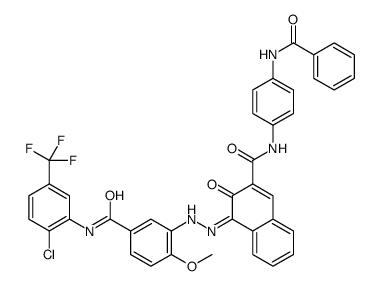 N-[4-(benzoylamino)phenyl]-4-[[5-[[[2-chloro-5-(trifluoromethyl)phenyl]amino]carbonyl]-2-methoxyphenyl]azo]-3-hydroxynaphthalene-2-carboxamide结构式