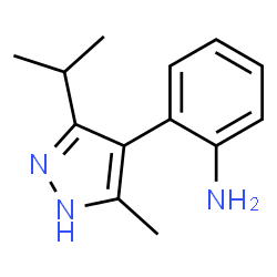 Benzenamine, 2-[5-methyl-3-(1-methylethyl)-1H-pyrazol-4-yl]- (9CI) picture