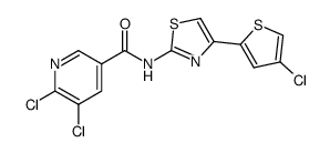 5,6-dichloro-N-[4-(4-chlorothiophen-2-yl)thiazol-2-yl]nicotinamide Structure