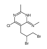 6-chloro-5-(2,3-dibromopropyl)-N,2-dimethylpyrimidin-4-amine结构式