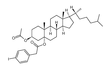5α-cholestane-3β,5-diol 3-acetate 5-(4-iodophenyl)acetate Structure