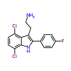 2-[4,7-Dichloro-2-(4-fluorophenyl)-1H-indol-3-yl]ethanamine Structure