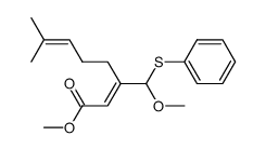 (Z)-3-(Methoxy-phenylsulfanyl-methyl)-7-methyl-octa-2,6-dienoic acid methyl ester Structure