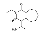 (4Z)-4-(1-aminoethylidene)-2-ethyl-6,7,8,9-tetrahydro-5H-cyclohepta[c]pyridine-1,3-dione结构式