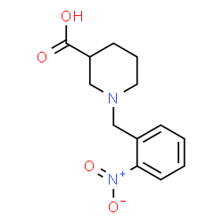 1-(2-NITRO-BENZYL)-PIPERIDINE-3-CARBOXYLIC ACID结构式
