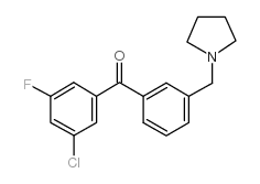 3-CHLORO-5-FLUORO-3'-PYRROLIDINOMETHYL BENZOPHENONE Structure