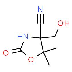 4-Oxazolidinecarbonitrile,4-(hydroxymethyl)-5,5-dimethyl-2-oxo-(7CI) Structure