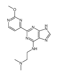 N-(2''-dimethylaminoethyl)-2-(2'-methoxypyrimidin-4'-yl)purin-6-amine结构式