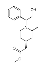 ethyl (2R,4S)-1-[(1R)-2-hydroxy-1-phenylethyl]-2-methylpiperidine-4-acetate结构式