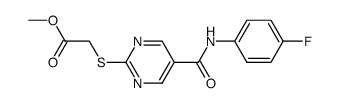 [5-(4-fluorophenylcarbamoyl)pyrimidin-2-ylsulfanyl]acetic acid methyl ester Structure