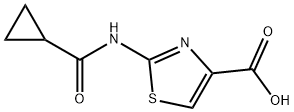 2-[(环丙基羰基)氨基]-1,3-噻唑-4-羧酸结构式