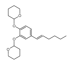 1-[3,4-bis(tetrahydro-2H-pyran-2-yloxy)phenyl]-1-hexene结构式