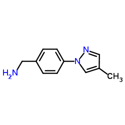 (4-(4-甲基-1H-吡唑-1-基)苯基)甲胺结构式