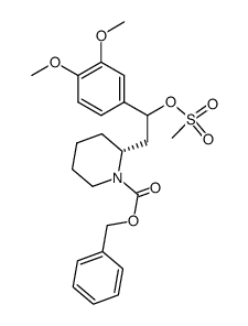 benzyl (2R)-2-(2-(3,4-dimethoxyphenyl)-2-((methylsulfonyl)oxy)ethyl)piperidine-1-carboxylate Structure