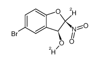 cis-5-bromo-3-hydroxy(OD)-2-nitro-2,3-(2-D)dihydrobenzo(b)furan Structure