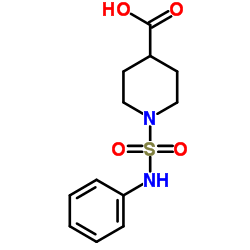 1-(Phenylsulfamoyl)-4-piperidinecarboxylic acid结构式