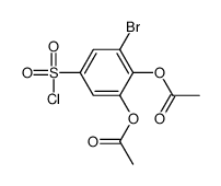 (2-acetyloxy-3-bromo-5-chlorosulfonylphenyl) acetate Structure
