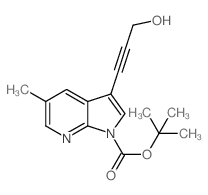 3-(3-羟基-1-丙炔)-5-甲基-1H-吡咯并[2,3-b]吡啶-1-羧酸叔丁酯结构式