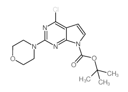 4-氯-2-吗啉-7H-吡咯并-[2,3-D]嘧啶-7-羧酸叔丁酯结构式