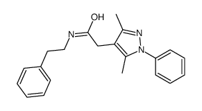 2-(3,5-dimethyl-1-phenylpyrazol-4-yl)-N-(2-phenylethyl)acetamide结构式