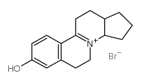 1H-Benzo[a]cyclopenta[f]quinolizinium,2,3,3a,5,6,11,12,12a-octahydro-8-hydroxy-, bromide (1:1) Structure