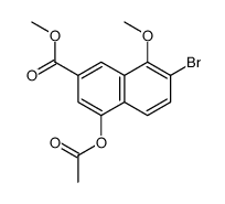 4-(乙酰基氧基)-7-溴-8-甲氧基-2-萘羧酸甲酯结构式