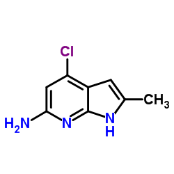 4-Chloro-2-methyl-1H-pyrrolo[2,3-b]pyridin-6-amine结构式