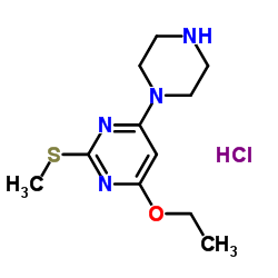 4-Ethoxy-2-Methylsulfanyl-6-piperazin-1-yl-pyrimidine hydrochloride结构式