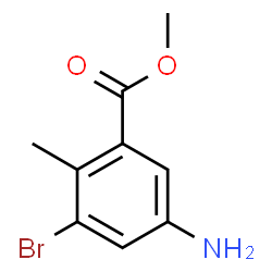 5-氨基-3-溴-2-甲基苯甲酸甲酯结构式