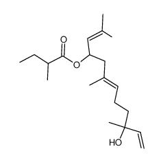 3-hydroxy-3,7,11-trimethyldodeca-1,6E,10-trien-9-yl 2-methylbutyrate结构式