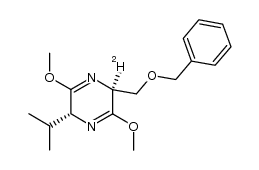 (3R,6S)-[6-2H]-6-benzyloxymethyl-3-isopropyl-2,5-dimethoxy-3,6-dihydropyrazine结构式