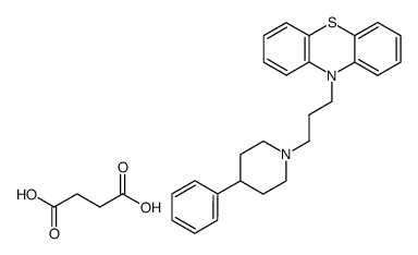 10-[3-(4-Phenyl-piperidin-1-yl)-propyl]-10H-phenothiazine; compound with succinic acid结构式