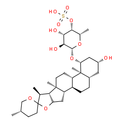 1-O-(fucopyranosyl-(4'-sulfate))-5-spirostane-1,3-diol结构式