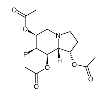 1,6,8-Indolizinetriol, 7-fluorooctahydro-, triacetate (ester), 1S-(1.alpha.,6.beta.,7.beta.,8.beta.,8a.beta.)-结构式