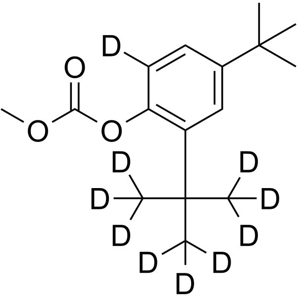 Desquinolinone-deshydroxy-Ivacaftor carbonate-d10结构式