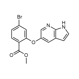 2-((1H-吡咯并[2,3-b]吡啶-5-基)氧基)-4-溴苯甲酸甲酯结构式