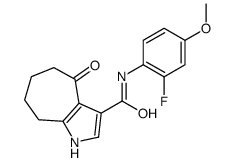 N-(2-fluoro-4-methoxyphenyl)-4-oxo-5,6,7,8-tetrahydro-1H-cyclohepta[b]pyrrole-3-carboxamide结构式