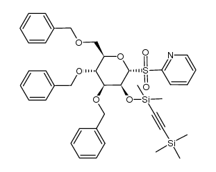 3,4,6-Tri-O-benzyl-2-O-[dimethyl(trimethylsilylethynyl)silyl]-α-D-mannopyranosyl 2-pyridyl sulfone Structure