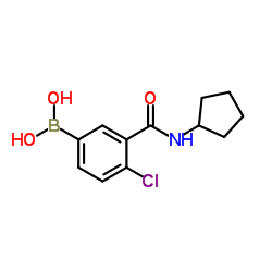 (4-氯-3-(环戊基氨基甲酰)苯基)硼酸结构式