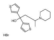 3-piperidin-1-ium-1-yl-1,1-di(thiophen-3-yl)butan-1-ol,bromide结构式