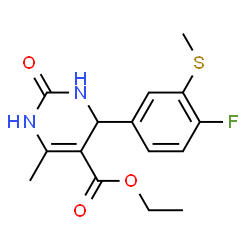 Ethyl 4-(4-fluoro-3-methylthiophenyl)-6-methyl-2-oxo-1,2,3,4-tetrahydropyrimidine-5-carboxylate结构式