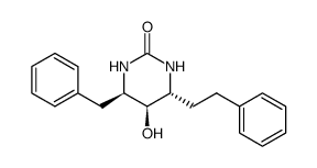 (4R,5R,6R)-tetrahydro-5-hydroxy-4-(2-phenylethyl)-6-(phenylmethyl)-2(1H)-pyrimidinone结构式