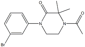 4-acetyl-1-(3-bromophenyl)-3,3-dimethylpiperazin-2-one Structure