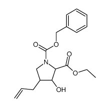 4-Allyl-3-hydroxy-pyrrolidine-1,2-dicarboxylic acid 1-benzyl ester 2-ethyl ester Structure