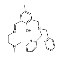 2-(N-[2-(dimethylamino)ethyl]iminomethyl)-6-[N,N-di(2-pyridylmethyl)aminomethyl]-4-methylphenol结构式